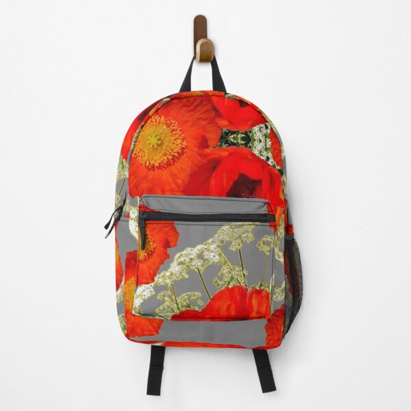 Item preview, ORANGE POPPY PATTERN GARDEN GREY ART designed and sold by sharlesart.