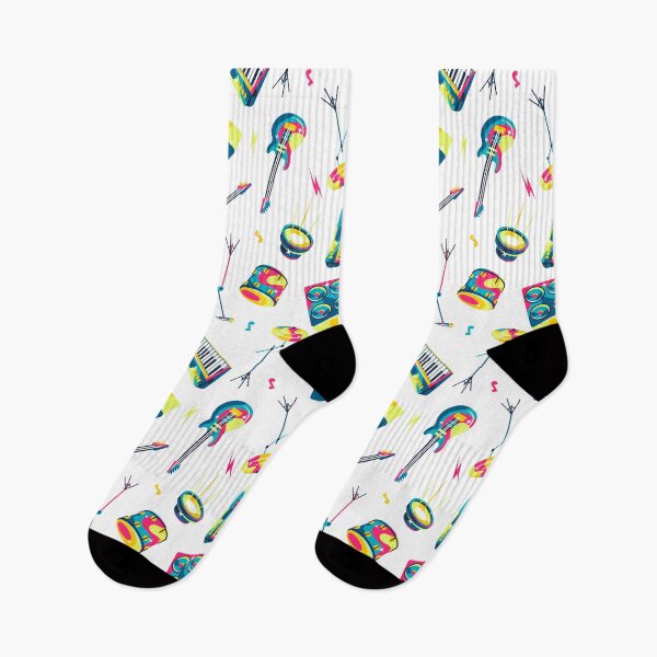 Item preview, Men's Guitar Piano Drum Music Notes Saxophone Violin Math Socks Gifts designed and sold by NOorYES.