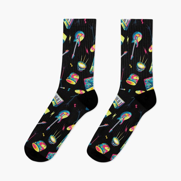 Item preview, Men's Guitar Piano Drum Music Notes Saxophone Violin Math Socks Gifts designed and sold by NOorYES.