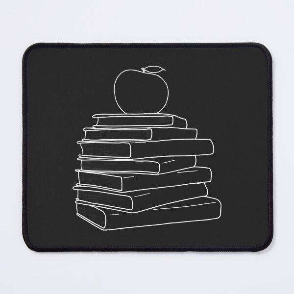 Aperçu de l'œuvre Apple on Book Stack - Red Apple & Dessin au trait de livres créée et vendue par Mrs-PenLine.