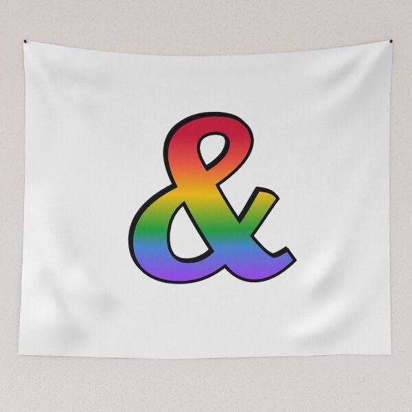 Item preview, You and I Romantic Rainbow Ampersand Symbol for Queer Gay Lesbian Valentines designed and sold by Inspirationmotivation.