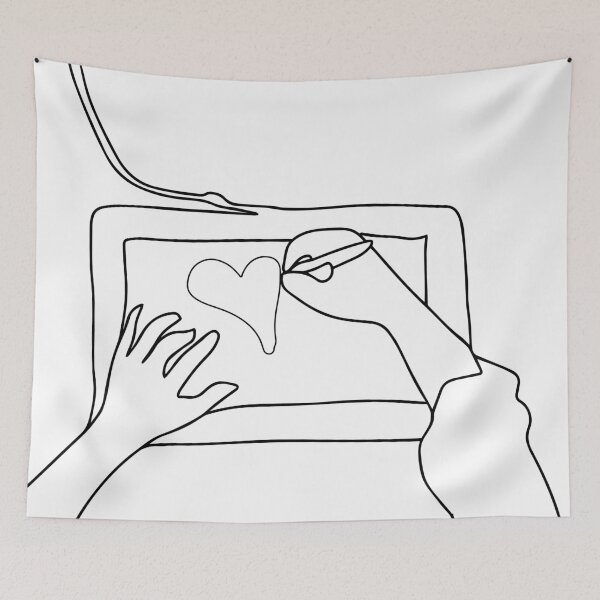 Item preview, Hands working on Graphic Tablet - Hand drawing a Heart on a Graphic Tablet designed and sold by Mrs-PenLine.