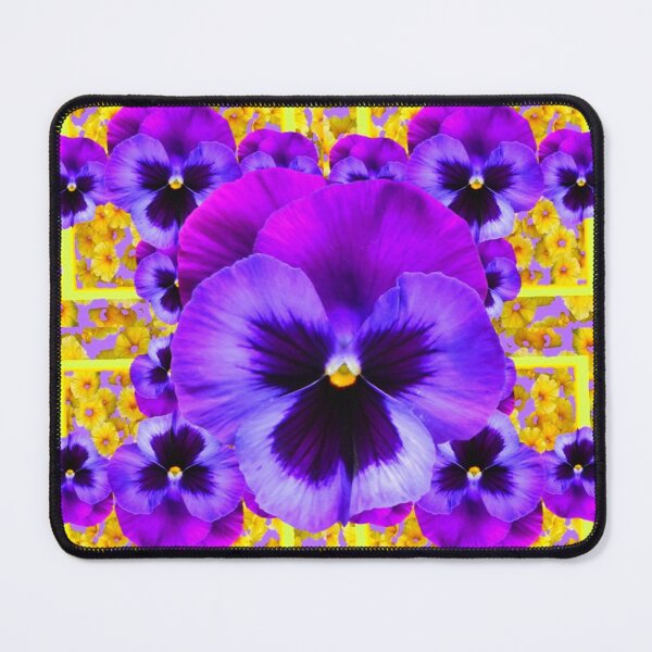 Item preview, SPRING PURPLE PANSY GARDEN PATTERN YELLOW FLORAL ART designed and sold by sharlesart.