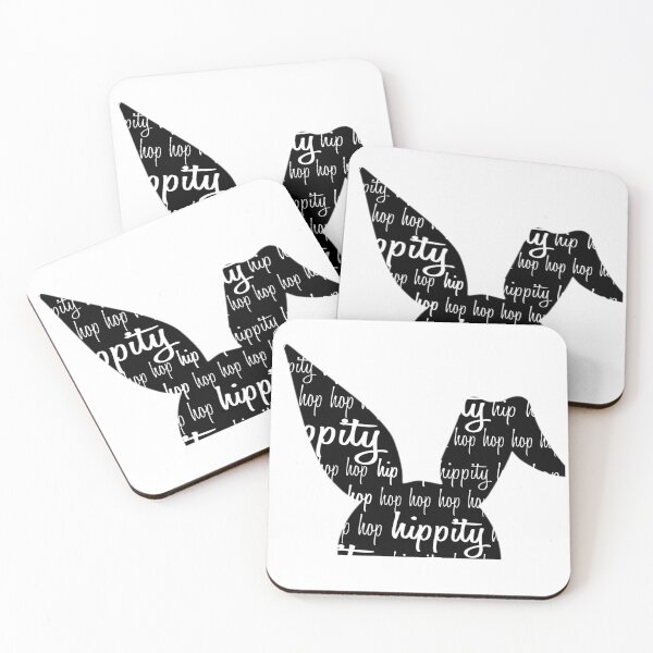 Item preview, Hippity Hop Hop Half Easter Bunny Black designed and sold by Cedarrue.