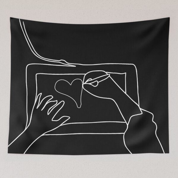 Item preview, Hands working on Graphic Tablet - Hand drawing a Heart on a Graphic Tablet designed and sold by Mrs-PenLine.
