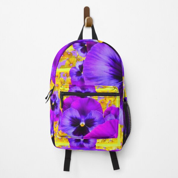 Item preview, SPRING PURPLE PANSY GARDEN PATTERN YELLOW FLORAL ART designed and sold by sharlesart.