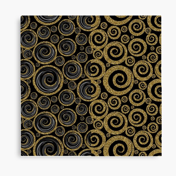 Item preview, Golden Spiral Seamless Pattern on  Black Background  designed and sold by branaghbel.