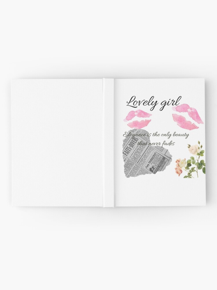 Coquette girl aesthetic print Hardcover Journal for Sale by Cronchyfrog11