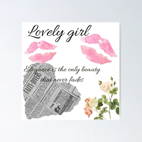 Coquette lovely girl transparent background  Poster for Sale by