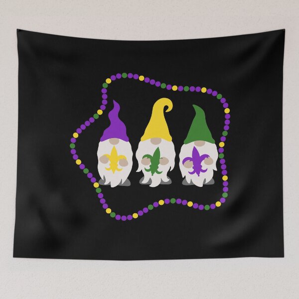Item preview, Mardi Gras Gnome Pattern Mardi Gras Fiesta Socks Yellow Green Theme  Novelty Socks Carnival Vintage Party Decoration Supplies for Men Women designed and sold by NOorYES.