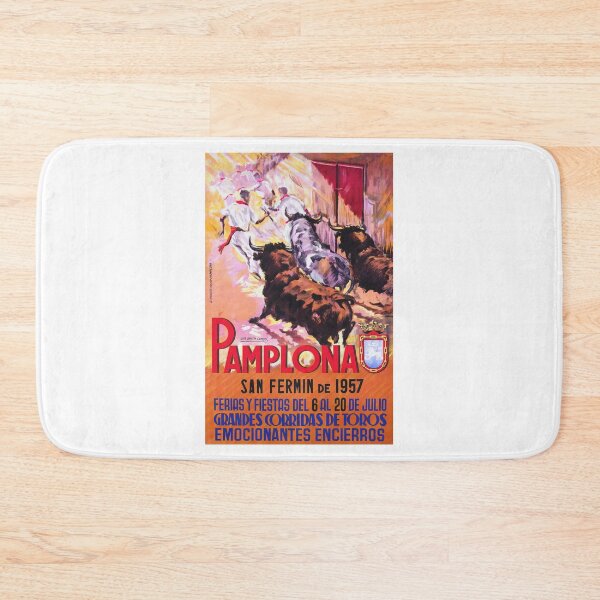 Item preview, 1957 SPAIN Pamplona Running Of The Bulls Poster designed and sold by retrographics.