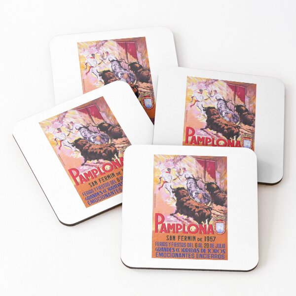 Item preview, 1957 SPAIN Pamplona Running Of The Bulls Poster designed and sold by retrographics.