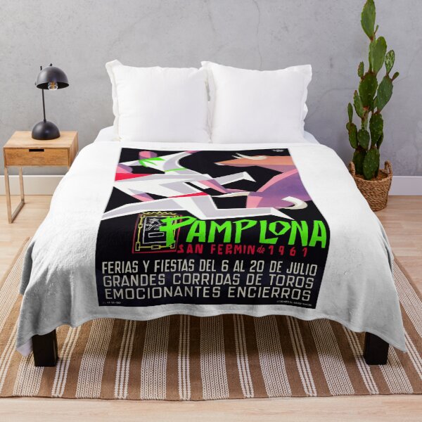 Item preview, 1961 SPAIN Pamplona Running Of The Bulls Poster designed and sold by retrographics.