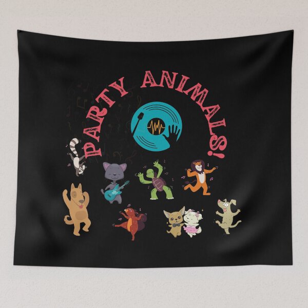 Item preview, Birthday Partying Animals / Funky Party Animals for Animal Lovers designed and sold by haRexia.