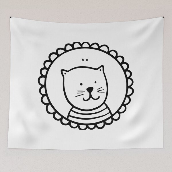 Item preview, "No" Framed Cat Doodle Design designed and sold by designsbyreaia.