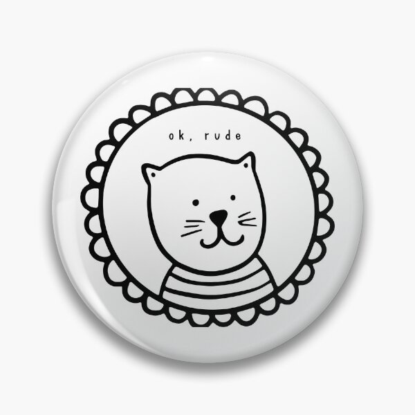 Item preview, "ok rude" Framed Cat Doodle Design designed and sold by designsbyreaia.