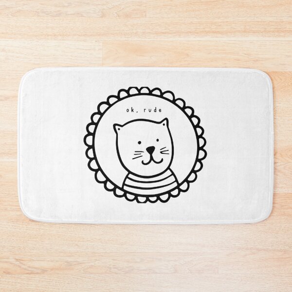 Item preview, "ok rude" Framed Cat Doodle Design designed and sold by designsbyreaia.