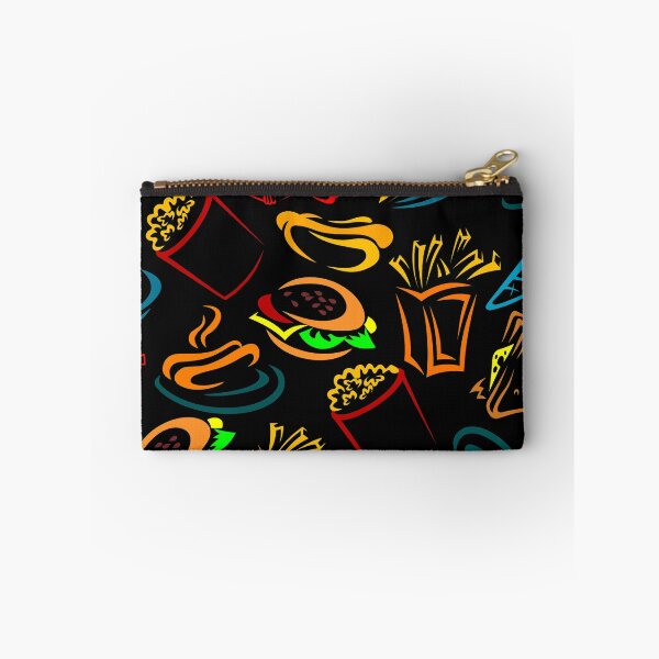 Item preview, Junk Food Resturant Neon Colorful Socks Kitchen Chef Gift Idea Black Pattern designed and sold by Dr.YesOrNo.