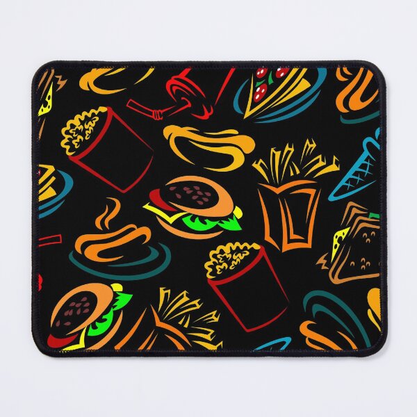 Item preview, Junk Food Resturant Neon Colorful Socks Kitchen Chef Gift Idea Black Pattern designed and sold by Dr.YesOrNo.