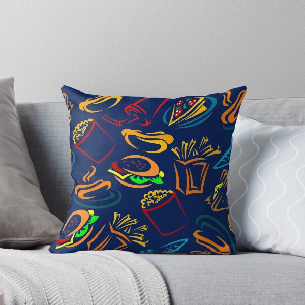 Item preview, Junk Fast Food Resturant Neon Colorful Socks Kitchen Chef Gift Idea Navy Pattern designed and sold by Dr.YesOrNo.