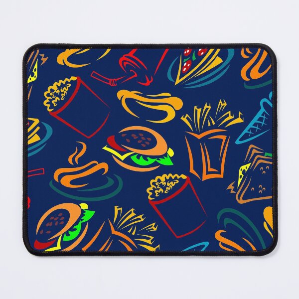 Item preview, Junk Fast Food Resturant Neon Colorful Socks Kitchen Chef Gift Idea Navy Pattern designed and sold by Dr.YesOrNo.