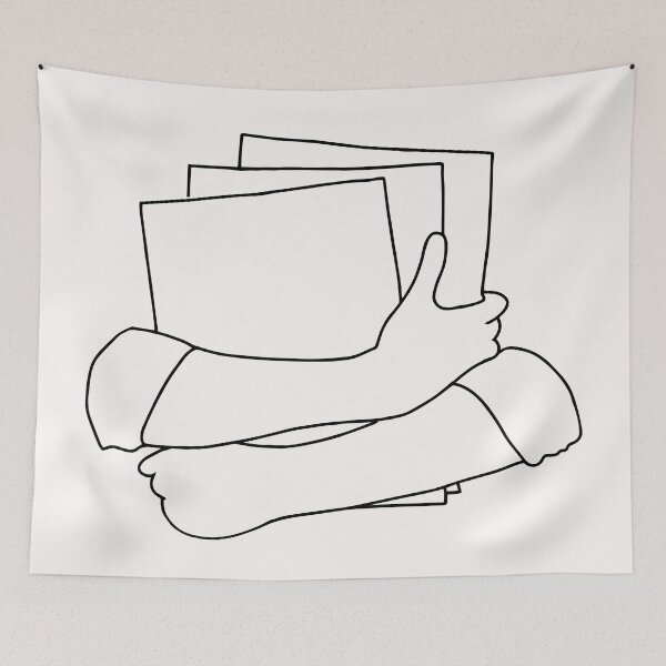 Item preview, Hands Holding Books Line Art - Hands Embracing Books Line art designed and sold by Mrs-PenLine.