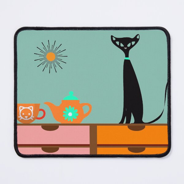 Item preview, Mid Century Cat out for Tea designed and sold by LisWilliams.