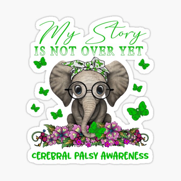 Her Fight Is My Fight Cerebral Palsy Awareness Butterfly Ribbon Gifts Sticker