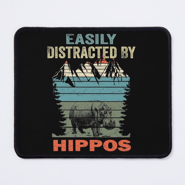 Item preview, Easily Distracted By Hippos Retro Vintage Hippo Animal Lovers designed and sold by boyastore.