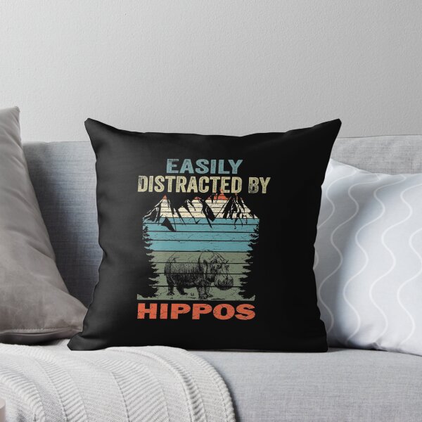Item preview, Easily Distracted By Hippos Retro Vintage Hippo Animal Lovers designed and sold by boyastore.