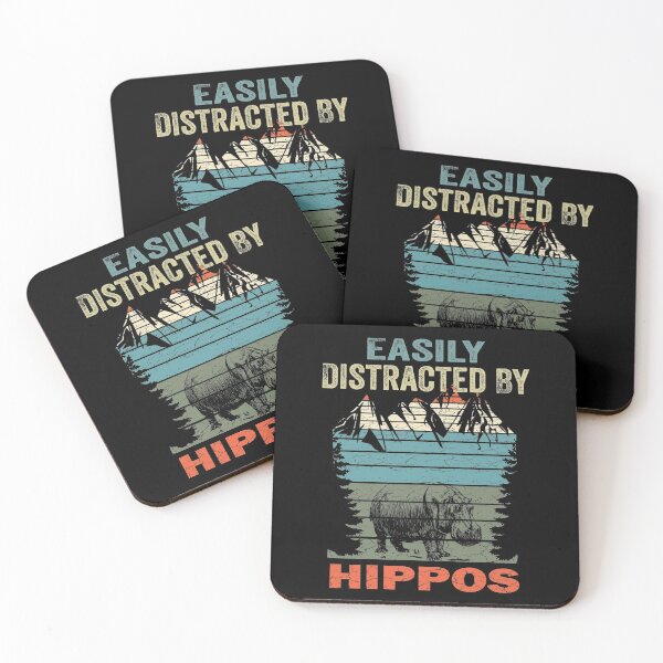 Item preview, Easily Distracted By Hippos Retro Vintage Hippo Animal Lovers designed and sold by boyastore.