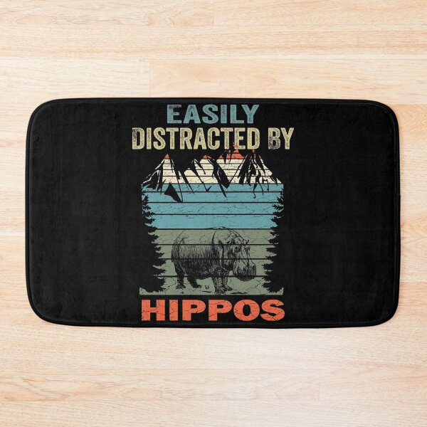 Item preview, Easily Distracted By Hippos Retro Vintage Hippo Animal Lovers designed and sold by boyastore.