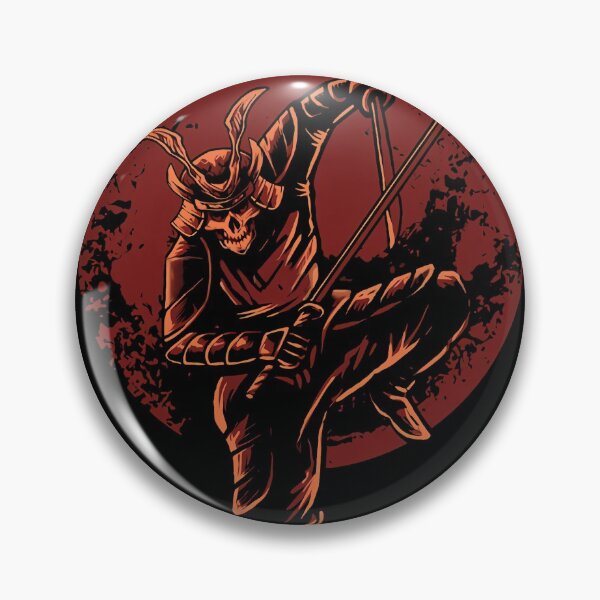 Item preview, japanese samurai skull with two katana designed and sold by bisly.