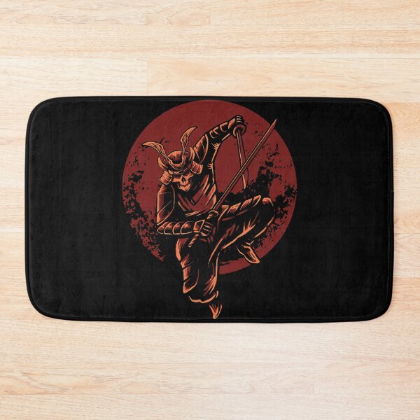 Item preview, japanese samurai skull with two katana designed and sold by bisly.