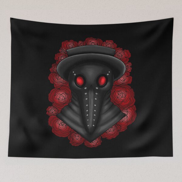 Item preview, plague doctor mask with roses  designed and sold by DoesArtAndStuff.