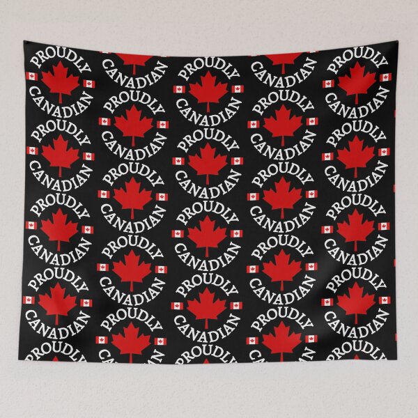 Item preview, Proudly Canadian with Maple Leaf and Flag (white) - Canada designed and sold by No.1 Canada Designs.