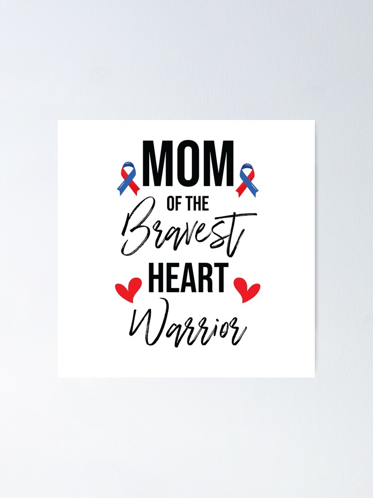 Imagen 1 de 3, Póster con la obra Mom Of The Bravest Heart Warrior - Gift for Mom, diseñada y vendida por Claoudiotee.