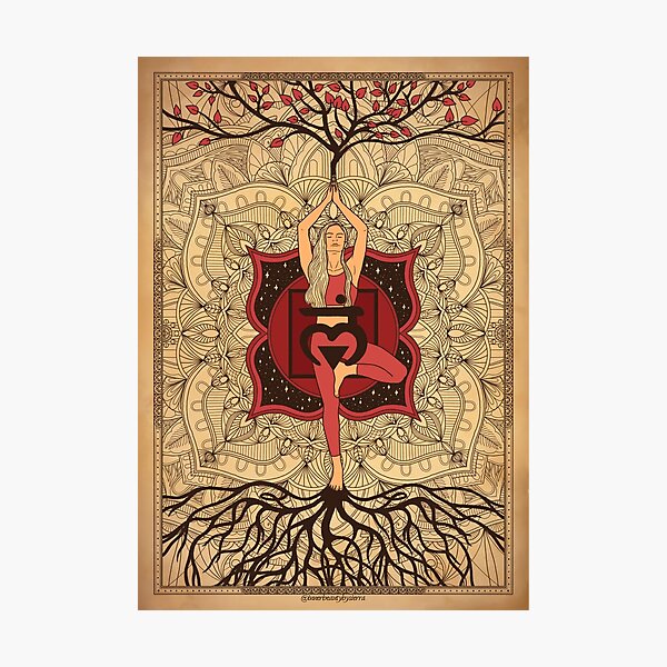 Item preview, Root Chakra Tree Pose Illustration designed and sold by sierratruong.