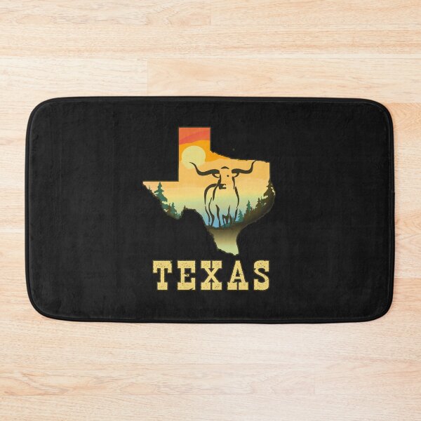 Item preview, Texas State Pride Map Long Horn Cattle Retro Sunset designed and sold by checkertonetees.