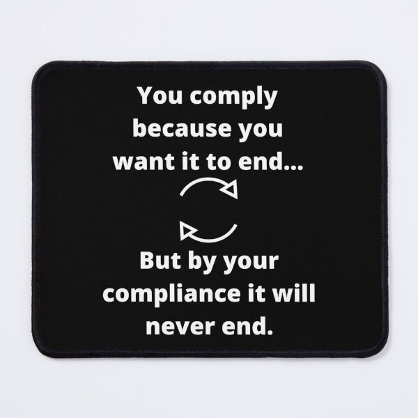 Item preview, Compliance (white letters) designed and sold by BirdieMama.