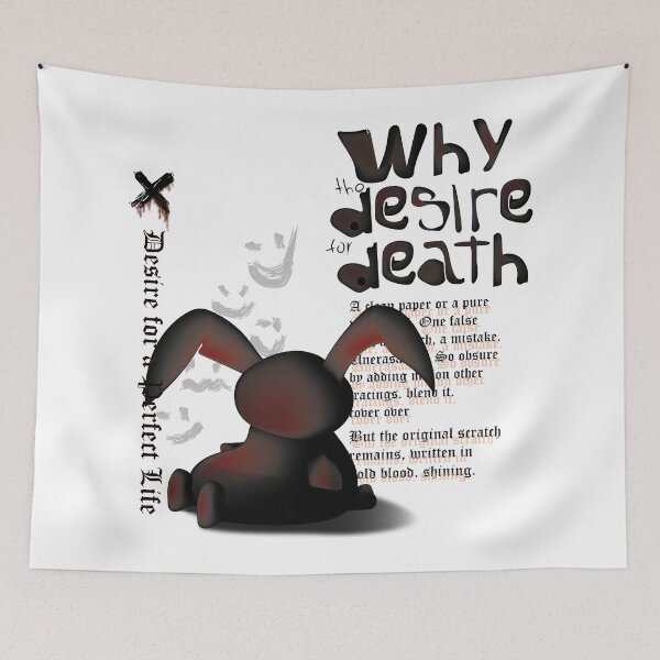 Item preview, Dark horror bunny with text designed and sold by Yulmsss.