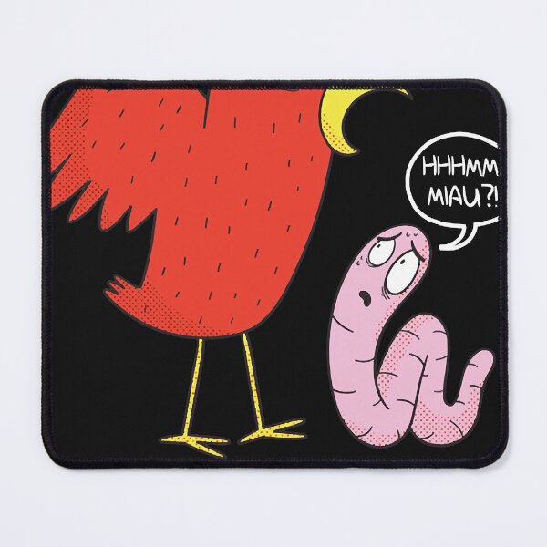 Item preview, HMMM, MIAU Funny Bird And Worm Cartoon Essential T-Shirt designed and sold by JohnMatz68.