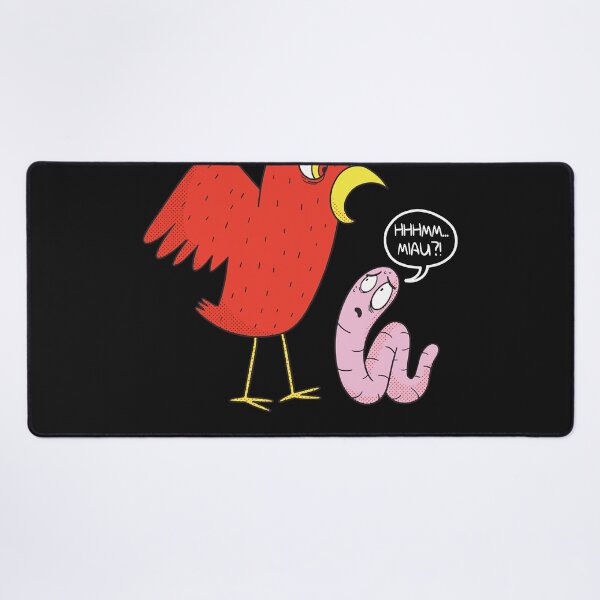 Item preview, HMMM, MIAU Funny Bird And Worm Cartoon Essential T-Shirt designed and sold by JohnMatz68.