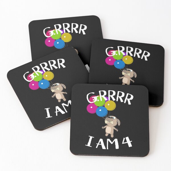Item preview, Grrrr I Am 4 Years - Snappy Pup 4th Birthday designed and sold by onicon.