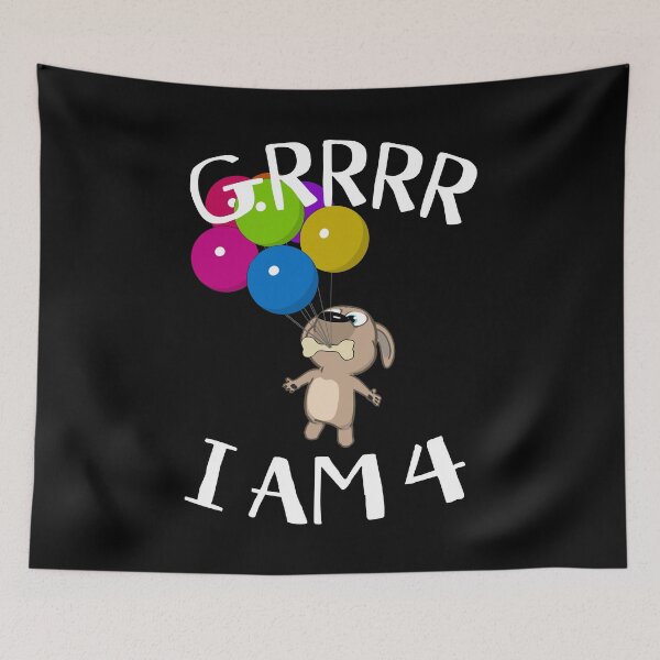 Item preview, Grrrr I Am 4 Years - Snappy Pup 4th Birthday designed and sold by onicon.