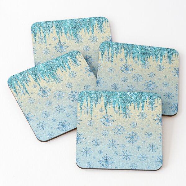Item preview, Blue Glitter Snowflakes designed and sold by storyboxdesigns.