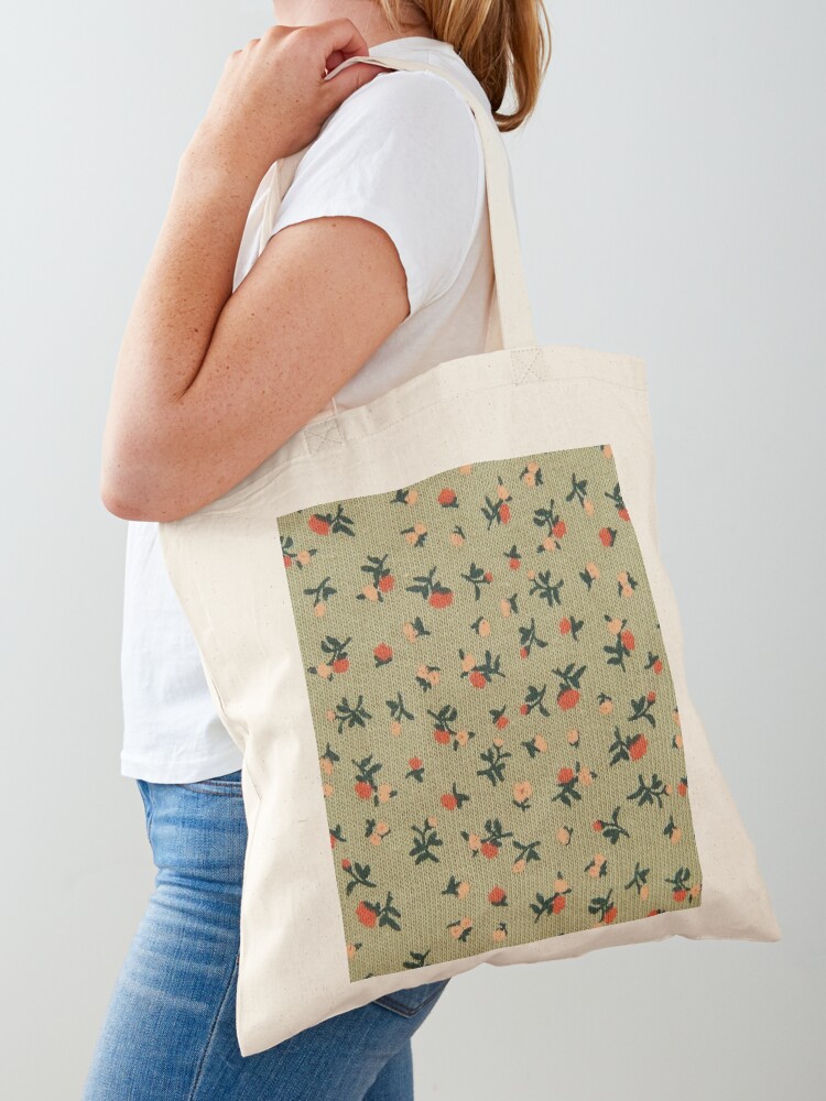 Green,pink,and orange floral coquette print Tote Bag for Sale by