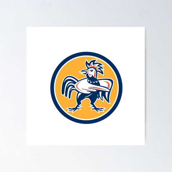 Item preview, Chicken Rooster Angry Pointing Circle Retro designed and sold by patrimonio.