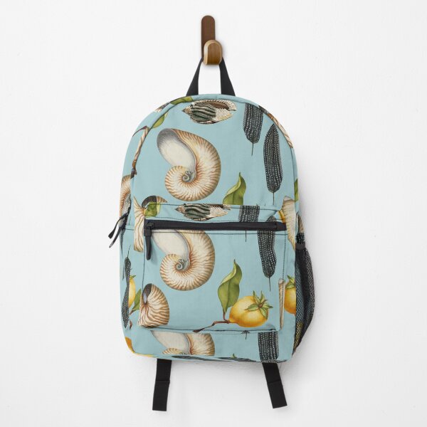 Item preview, Eggshell Blue Botanical Pattern with Nautilus Shells, Feathers, & Fruit designed and sold by Trish Dish.