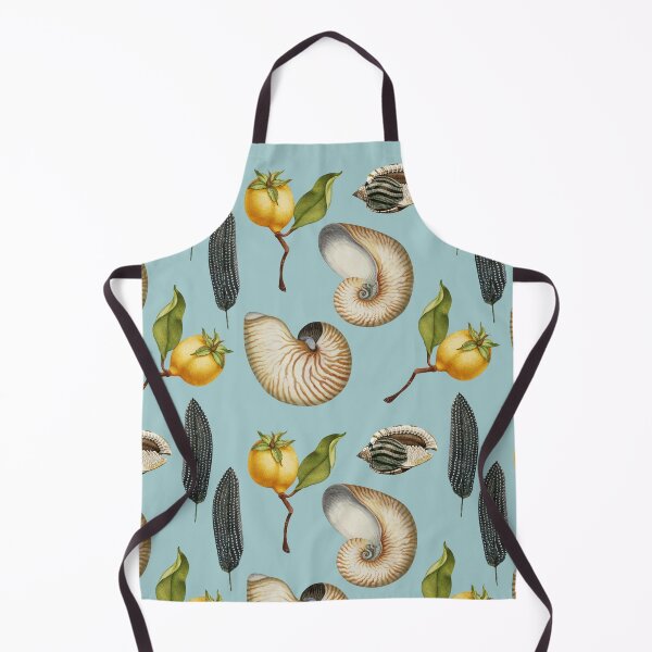 Item preview, Eggshell Blue Botanical Pattern with Nautilus Shells, Feathers, & Fruit designed and sold by Trish Dish.